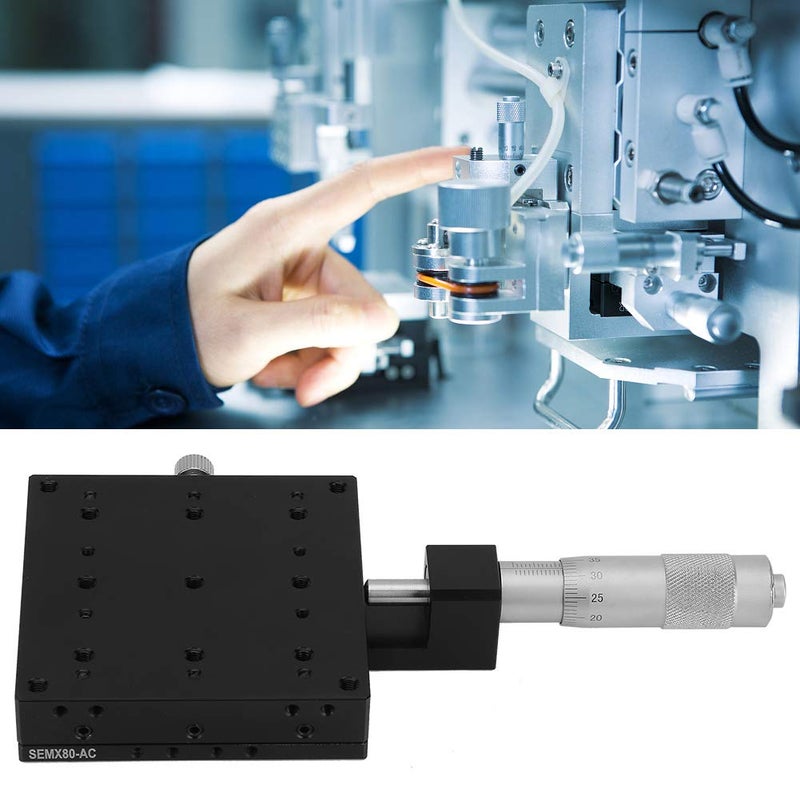 Wisoqu SEMX80-AC Linear Stages 80 * 80mm,Manual Slide Table Trimming Linear Stage,X Micrometer Differential Head,Linear,Cross Roller Type,Stroke: ±12.5mm,Load Resistance: - Image 5